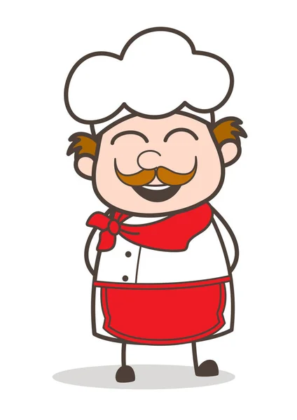 Dessin animé Chef sourire Visage vecteur — Image vectorielle