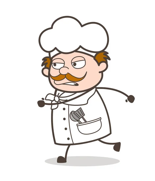 Chef de bande dessinée en cours d'exécution Illustration vectorielle de tâche — Image vectorielle