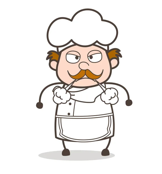 Cartoon Chef Face with Steam From Nose Vector Illustration — Stock Vector