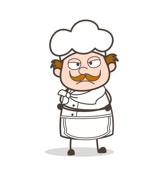 Мультфильм "Старый повар" несчастлив — стоковый вектор