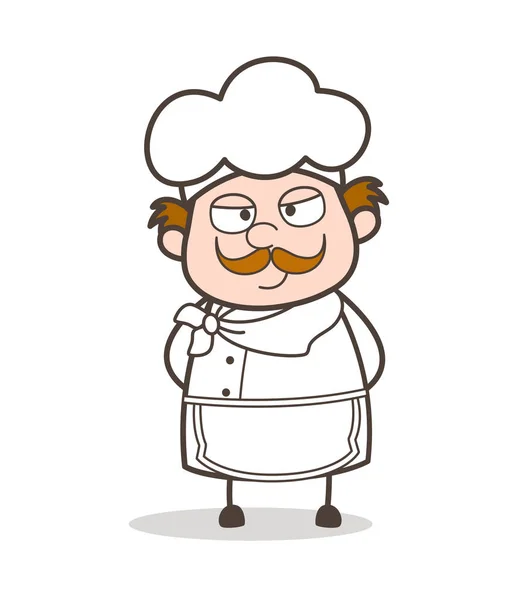 卡通厨师傻笑的脸矢量 — 图库矢量图片