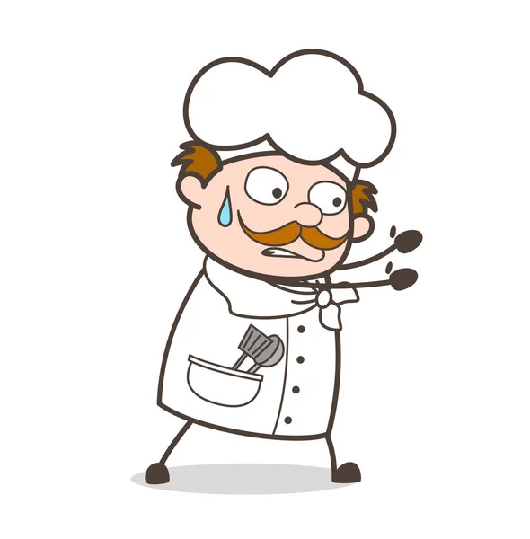 Caricatura Chef deprimido cara Vector — Archivo Imágenes Vectoriales