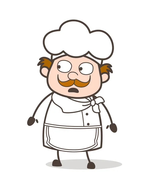 Desenhos animados preocupados Expressão do velho Chef — Vetor de Stock