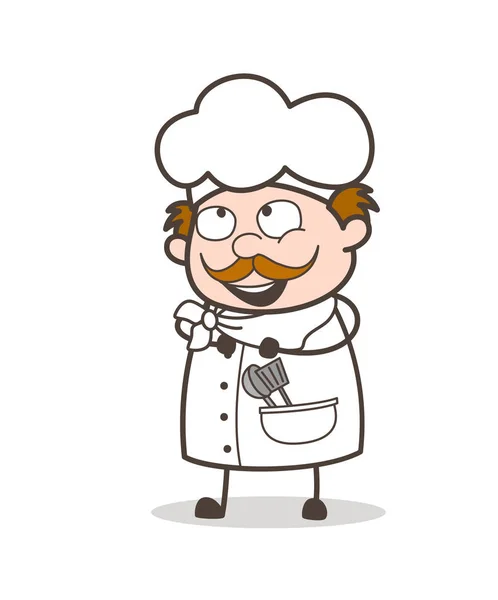 Vector de cara de chef risueño de dibujos animados — Vector de stock