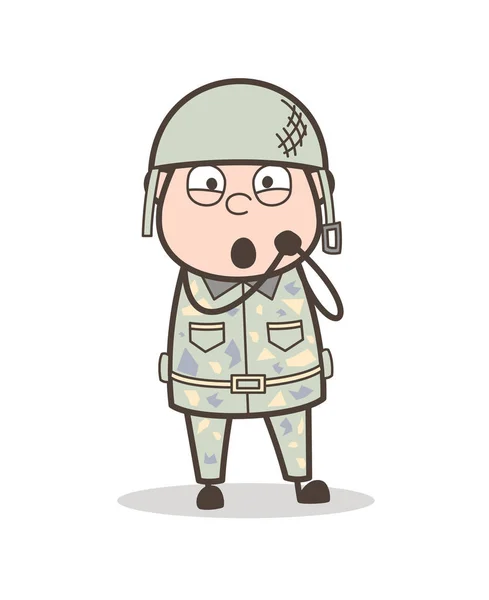 Cartoon Innocent Army Man Character — стоковый вектор