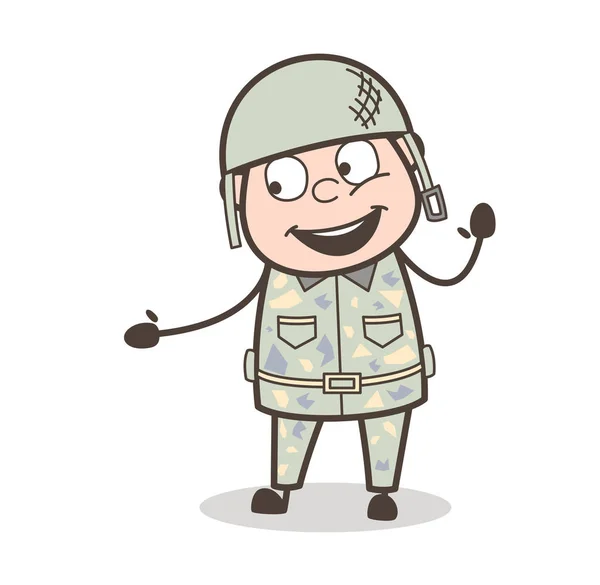 Мультфильм "Веселый солдат" — стоковый вектор