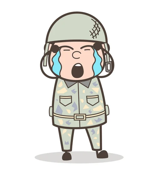 Мультфільм сержант плаче обличчя Векторні ілюстрації — стоковий вектор