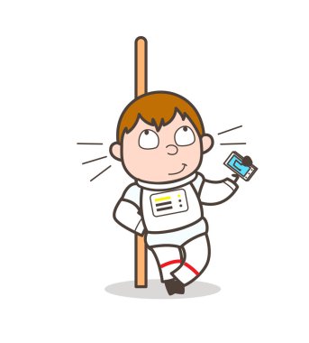 Müzik aygıt vektör çizim gösterilen çizgi film uzay çocuk