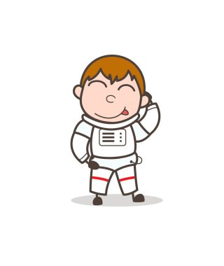 Çizgi film sevimli yaramaz alan çocuk vektör çizim