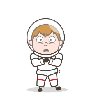 Çizgi film korkmuş uzaylı ifade vektör