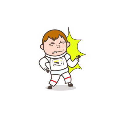 Çizgi film uzay çocuk isabet vektör çizim tarafından zarar gördü