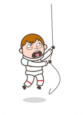 Vektör çizim eğitim çıkarken karikatür astronot