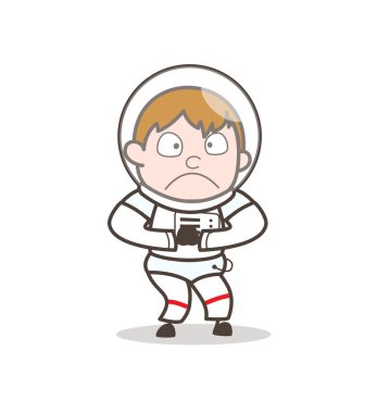 Şok Spaceman yüz ifade vektör çizim karikatür