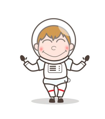 Yüz vektör çizim yüzü kızaran çizgi film uzay adamı