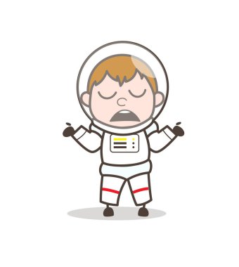 Çizgi film uzay adamı davranıyor gibi hiçbir şey bilmiyorum vektör çizim