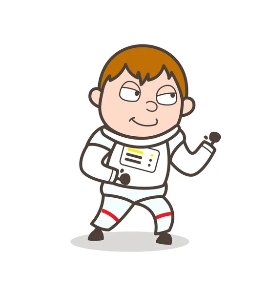 Cartoon Astronaut Ready to Run Vector Illustration — Stock Vector