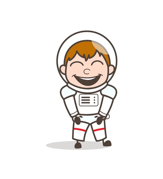 Desenhos animados Sorrindo Astronauta Face Vector Ilustração — Vetor de Stock