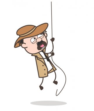 Çizgi film Dedektif vektör çizim eğitim çıkarken