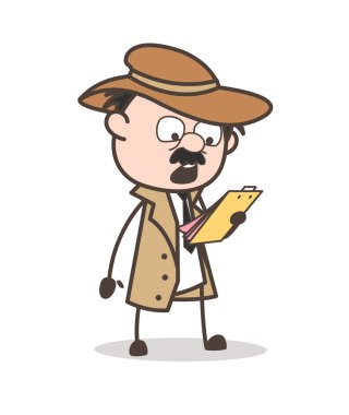 Çizgi film Dedektif rapor vektör çizim izledikten sonra sürpriz