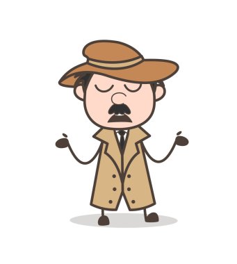 Çizgi film Dedektif davranıyor gibi hiçbir şey bilmiyorum vektör kavramı