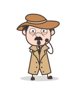 Karikatür masum Dedektif karakter ifade vektör