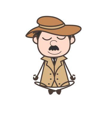 Çizgi film Dedektif Yoga vektör çizim yapıyor