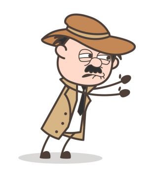 Çizgi film Dedektif ifade vektör çizim iterek