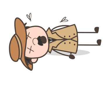 Dedektif vektör çizim karikatür öldü