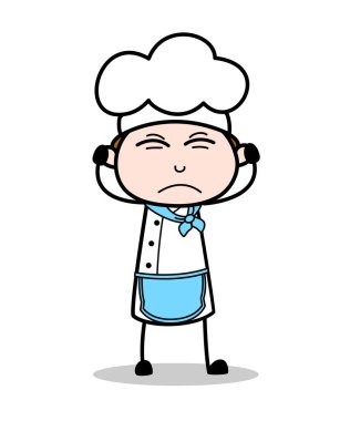 Tahriş olmuş Şef ifade vektör çizim karikatür