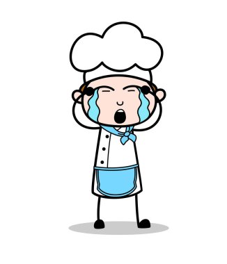 Çizgi film yüz vektör çizim ağlıyor Şef