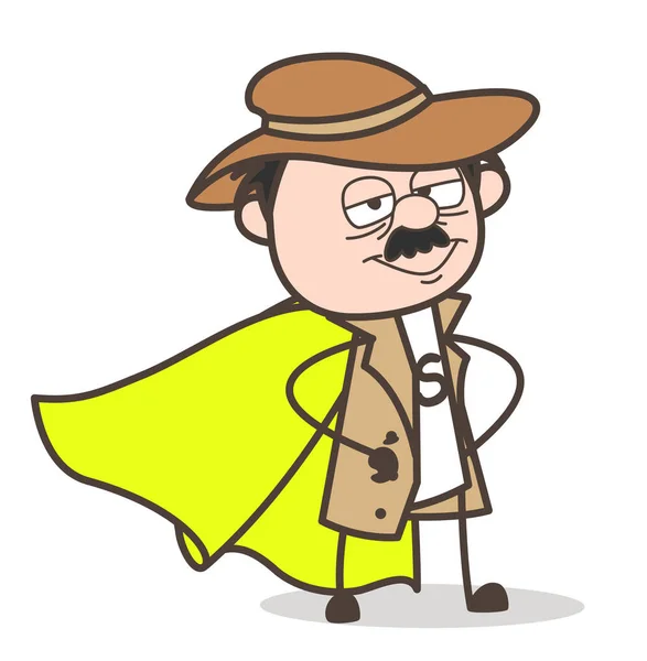 探偵ベクトルの漫画のスーパー ヒーローのキャラクター — ストックベクタ