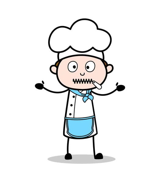Caricatura Chef jpgper-boca cara vectorial ilustración — Vector de stock