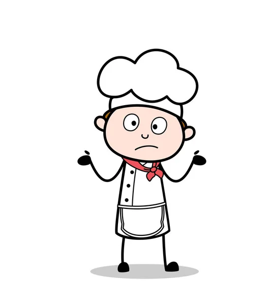Kreskówka kucharz wyświetlone szokujące ilustracja wektor wyrażenie — Wektor stockowy