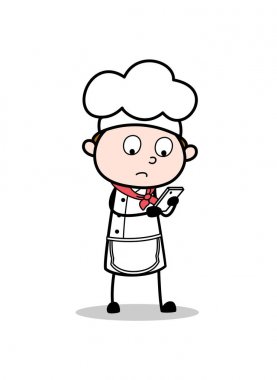 Telefon vektör çizim karikatür Şef okuma iletisi