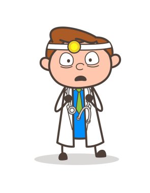 Yüz vektör çizim karikatür doktor şok