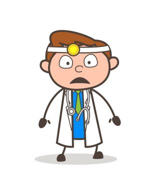Yüz vektör çizim karikatür doktor şok