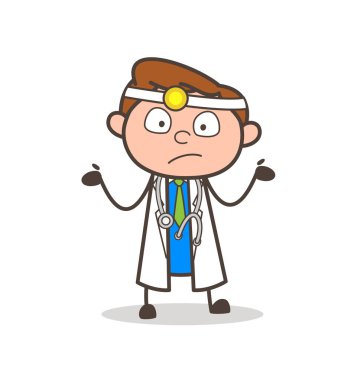 İfade vektör çizim karikatür doktor şaşırttı