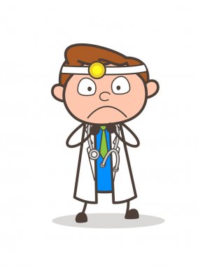 Korkmuş doktor ifade vektör çizim karikatür