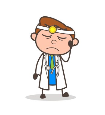 Çizgi film duygusal doktor ifade vektör grafiği