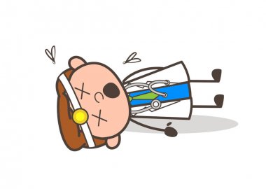 Çizgi film doktor ölü beden vektör