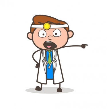 Çizgi film doktor kaba davranış vektör çizim