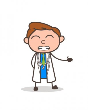 Çizgi film doktor bok vektör grafiği gibi davranıyor