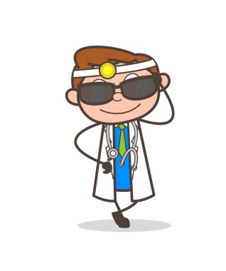 Çizgi film Modern şık doktor vektör çizim