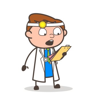 Şok dişçi ifade vektör çizim karikatür