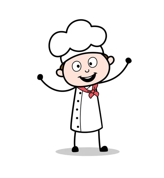 Desenhos animados Chef Joyful Expression Vector Ilustração — Vetor de Stock