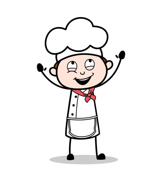 Cartoon Excited Chef Laughing Vector Illustration — Stock Vector