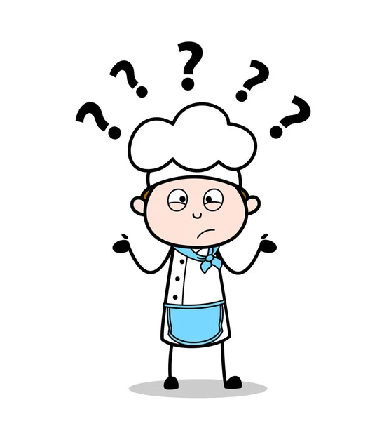 Cartoon verward Chef Vector expressie — Stockvector