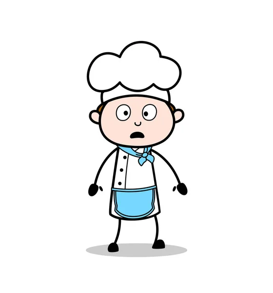 Cartoon Horrify Chef Expresion Vector Illustration — Stock Vector