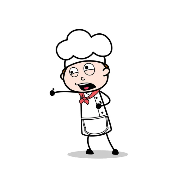 Kreslený kuchař v agresi náladu vektorové ilustrace — Stockový vektor