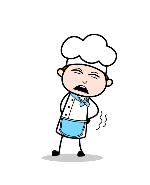 Cartoon Chef Getting Pain Vector Illustration — Stock Vector